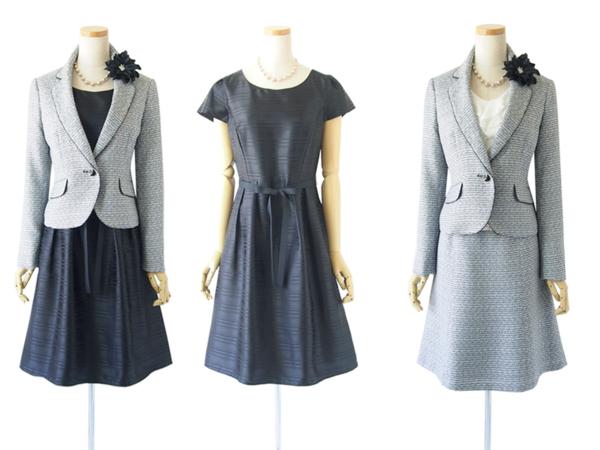 13号W70 上品なアクセント シャンタンワンピース付 スーツ#0M045