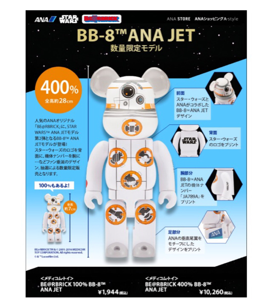 2体セット BB-8 ANA JET BE@BRICK 100%400% 限定 ベアブリック