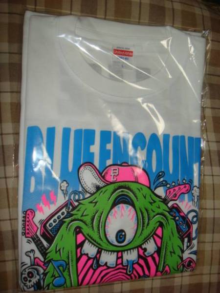 ●BLUE ENCOUNT 武道館限定 ブルモンTシャツ/白/L 未使用即決