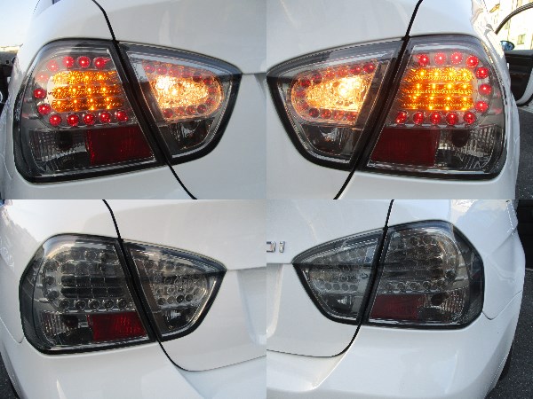 E90　前期　BMW　3シリーズ　ブラックスモークLEDテール左右