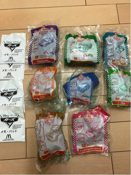 ☆ハッピーセット☆カーズ☆全8種類☆未開封☆メモパッド付き