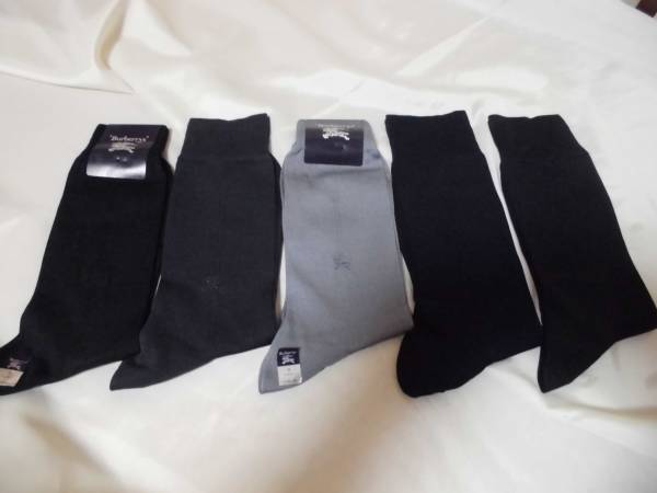バーバリー メンズ靴下ソックス 5足セット 新品未使用 ロゴ入り