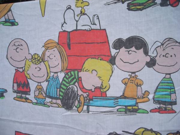 ビンテージ スヌーピー フラットシーツ 70s USA製 スヌーピー フラット