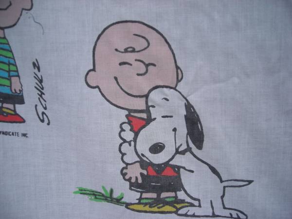 ビンテージ スヌーピー フラットシーツ 70s USA製 スヌーピー フラット