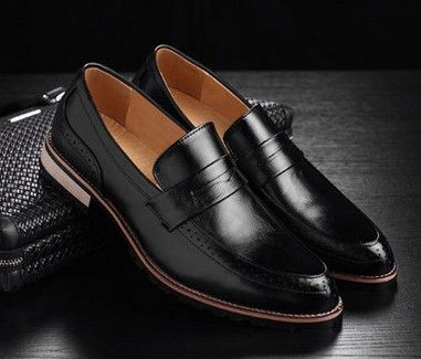 メンズカジュアルロ－ファ－シュ－ズA1614シンプル黒24.5