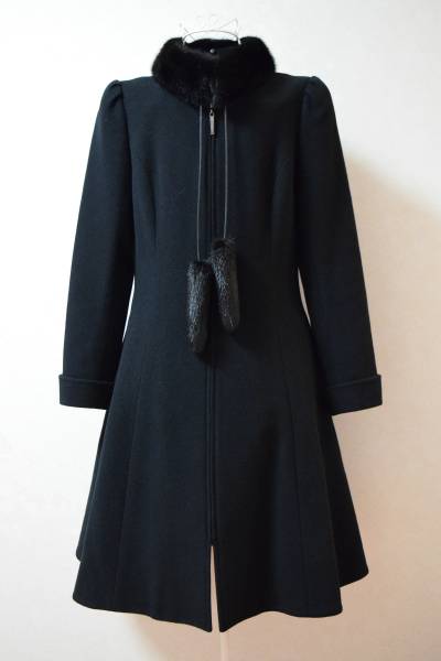 Reneルネ ☆ ミンクファー アンゴラ 猫じゃらしコート 黒 ☆ 36 る