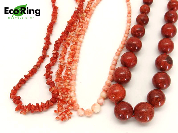 1円 サンゴ コーラル アフリカ珊瑚 ネックレス 計4点セットBV639