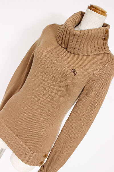 BURBERRYS バーバリーブルーレーベル ロゴ オフタートル ニット