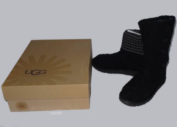 UGG ニットブーツ黒 US7/24cm ロング・ショート2Way 正規品 美品