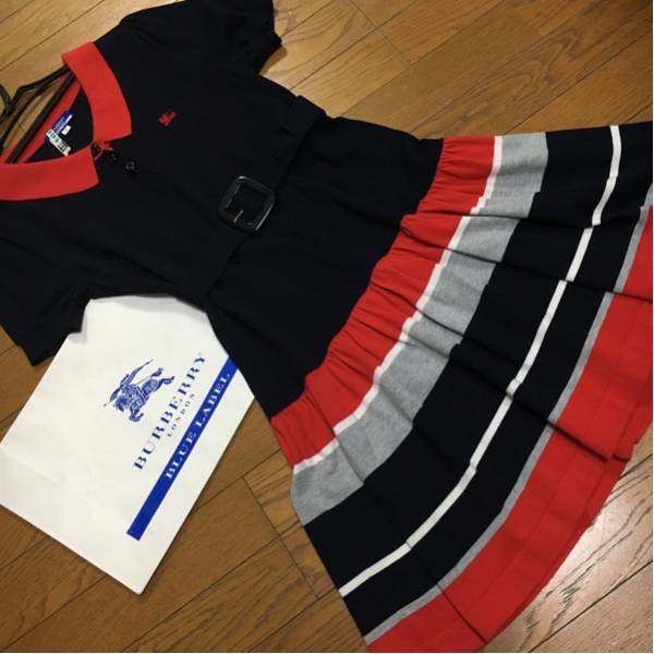 バーバリー-Burberryブルー付け札 ワン一切れ 着画】バーバリーブルー