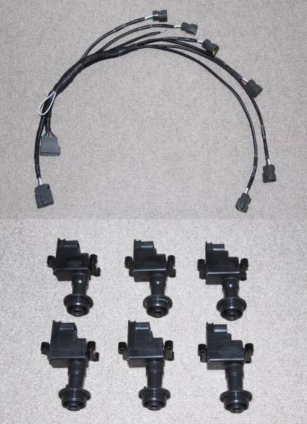 車両配線無加工 パワトラレス ハーネス&コイルセット BNR32 RB26
