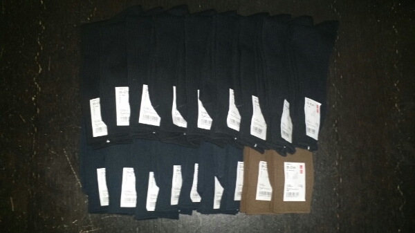 ユニクロ　無地ソックス　ブラック　ネイビー　ブラウン　１８点