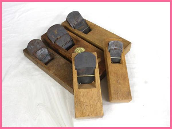 中古品□カンナ 5本まとめて□鉋/大工道具☆在銘☆宮大工□職人 ハンド