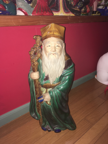 九谷八幡窯　寿老 九谷焼の寿老人 高さ47cm 在銘 九谷八幡窯 2026年最新九谷 八幡