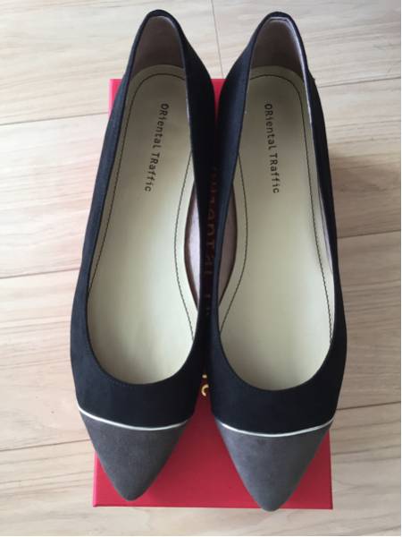 新品★オリエンタルトラフィック パンプス 25cm 黒×カーキ 箱有