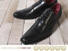 ■Y6704■新品 FRANCO GIOVANNI ウイングチップシューズ 25.0黒