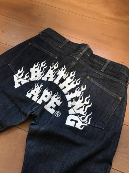 【中古】APE デニムパンツ Lサイズ