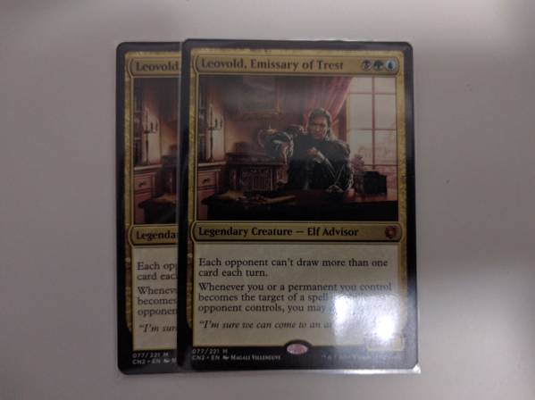 MTG トレストの使者、レオヴォルド 2枚セット 入手後すぐスリーブに