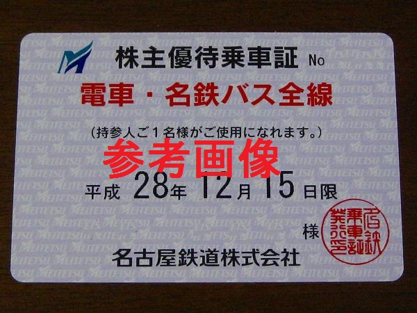 株主優待乗車証 名鉄 名古屋鉄道 電車・バス全線パス 定期式乗車証