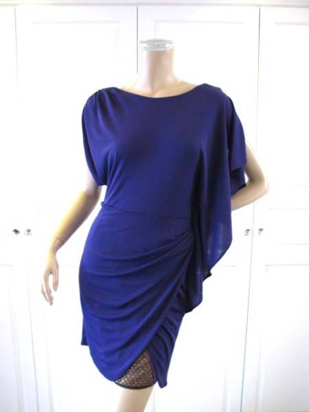 BCBG カシュクールドレス　＃S　パープル　ストレッチ！