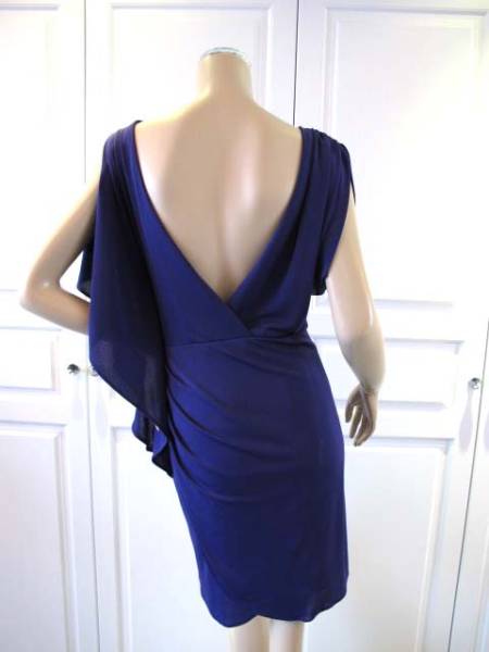BCBG カシュクールドレス　＃S　パープル　ストレッチ！