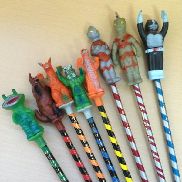 当時物◎えんぴつ 8本セット 怪獣 ウルトラマン 仮面ライダー ②