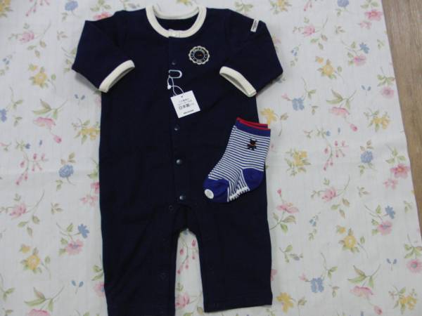 【新品】ミキハウスのカバーオール・靴下セット♪ タグなし 即決