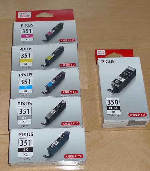 新品★Canonキャノン 純正インク BCI-350XLPGBK、351XL5色 ①
