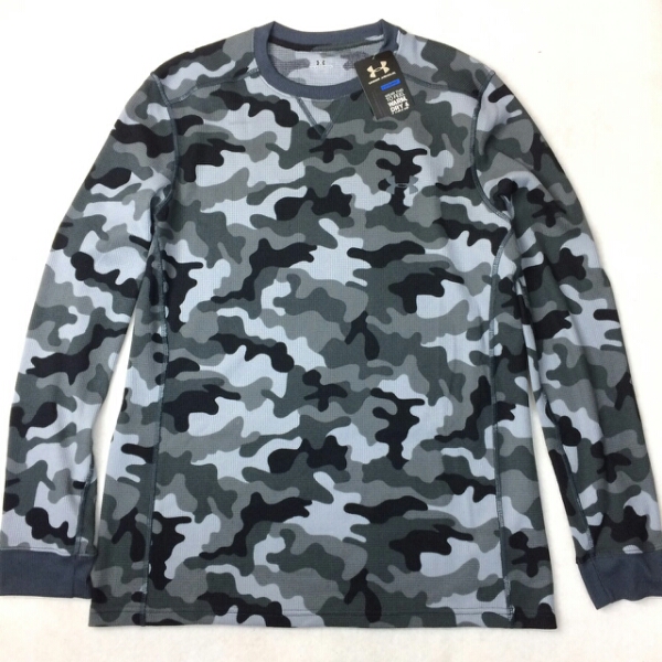 アンダーアーマー コールドギア カモ柄 サーマル長袖シャツ灰S
