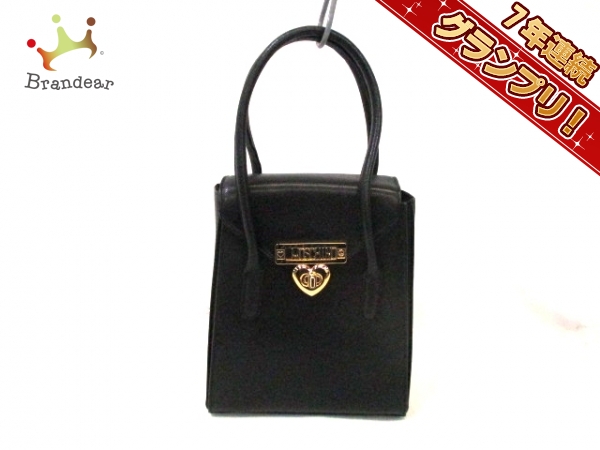 モスキーノ ハンドバッグ 黒 レザー MOSCHINO
