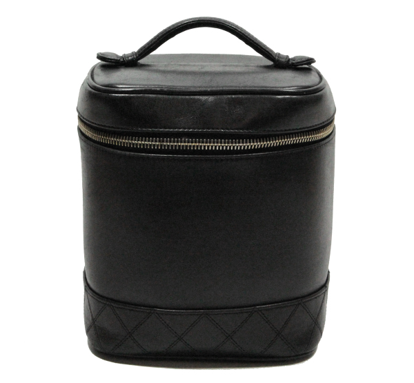 ★シャネル ブラックレザーバニティバッグ 化粧ケース