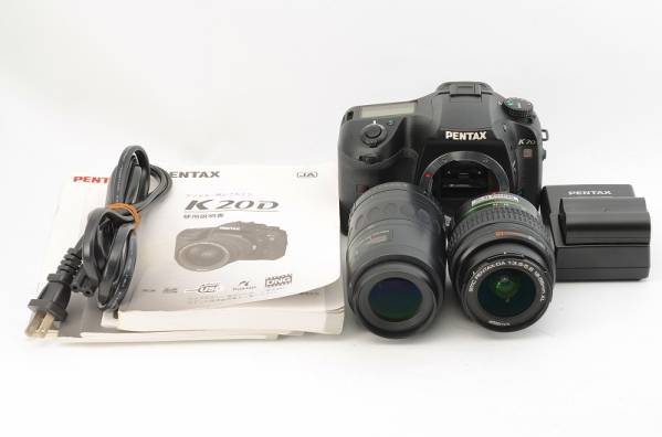 ☆超良品☆ Pentax ペンタックス K20D + 18-55mm 80-200mm W Kit