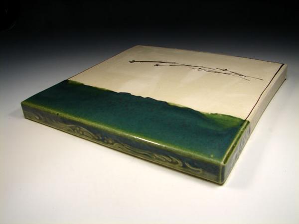 ☆七】 茶道具 織部焼き 敷き瓦 敷瓦 新品 陶芸 工芸品 【公式通販】