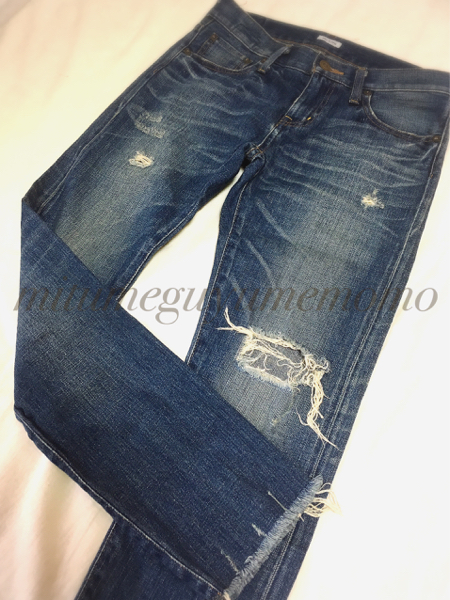 トゥデイフルtodayful◆ダメージ加工カットオフデニム25◆used
