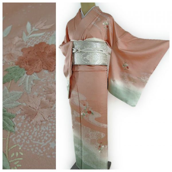 着物の桜 刺繍 『艶やかな華添える贅沢な流れ』 訪問着 i-93