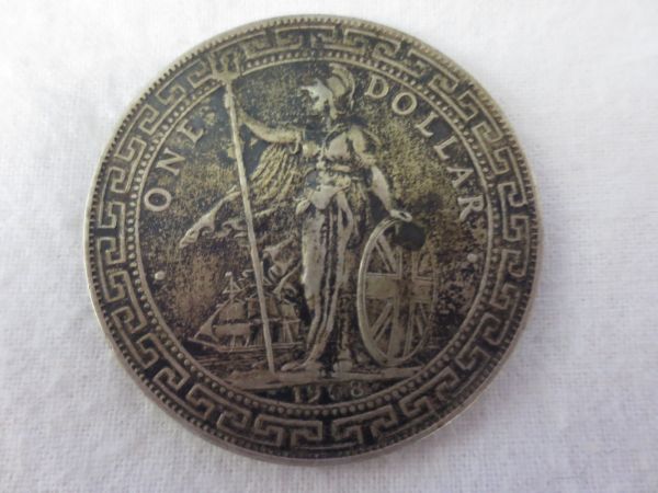 ☆希少 イギリス（香港） 1ドル銀貨 1908年 貿易銀 壹圓☆ 【公式通販】