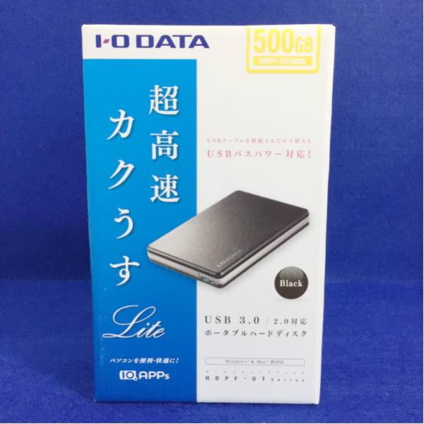 IO DATA ポータブルHDD 500GB ブラック HDPF-UT500K USB3.0対応