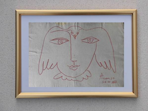 希少作品 ☆パブロ・ピカソ 肉筆画 パブロ.ピカソ Picasso 肉筆 直筆