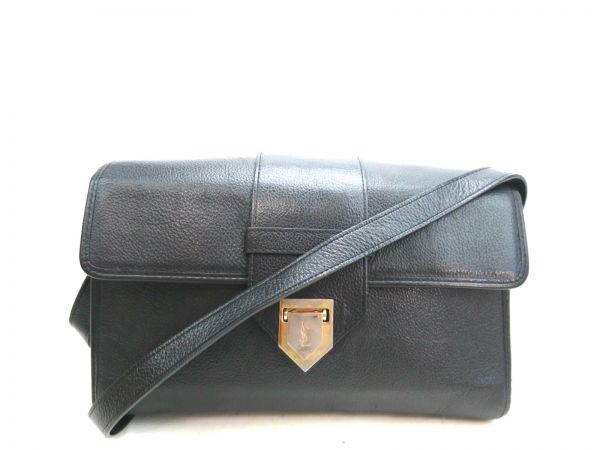 YVES SAINT LAURENT イヴサンローラン レザー ロゴ ショルダーバッグ