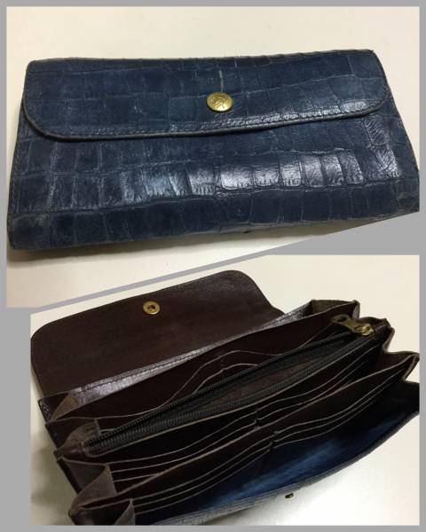 イルビゾンテ IL BISONTE クロコダイル 型押し レザー 皮 長財布 ロングウオレット 財布 クロコ型押し LONG WALLET マット加工
