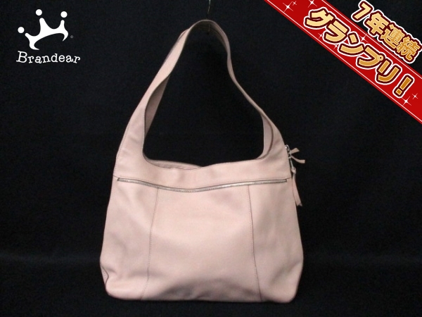 ロンシャン ショルダーバッグ 美品 ピンクベージュ レザー