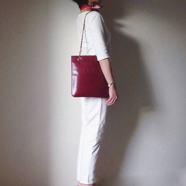 稀少☆ 80s初期 ☆ CHANEL ☆ ヴィンテージ ☆ チェーン ☆レザーバッグ ☆ ボルドー