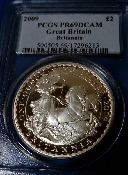 ブリタニア イギリス 0 PCGS 2ポンド 銀貨 PR69DCAM ☆準最高鑑定 希少