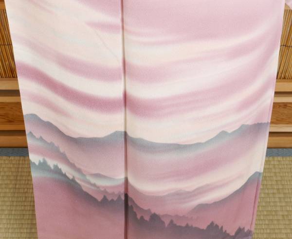 【京化粧】4888訪問着　新古品　風景柄　L寸○即決送料無料