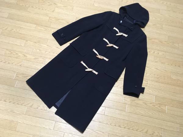 イネド INED ウール ダッフル ロング コート 紺 ネイビー 2