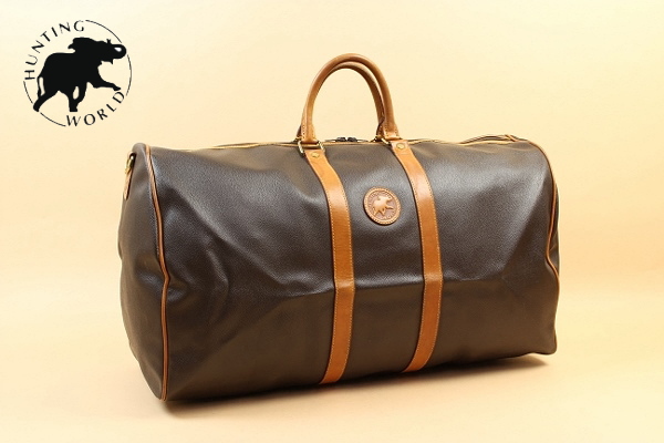 伊製◎ハンティングワールド レザー ボストン バッグ 茶