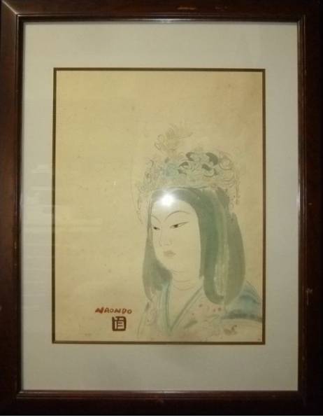 ★中村直人★観音図★紙本★肉筆★保証★名家収蔵のお目にかかれない逸品★