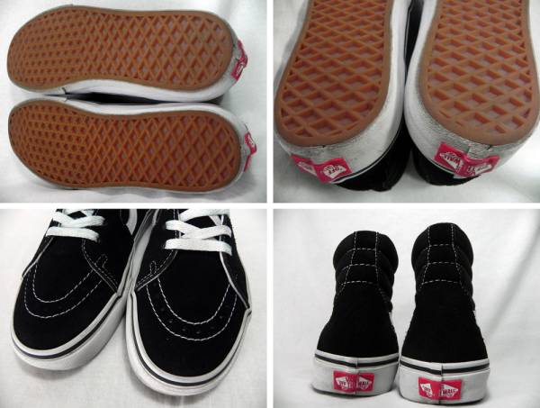 ★VANS スケート SK8 黒×白 25.0cm Used 検 ハーフキャブ