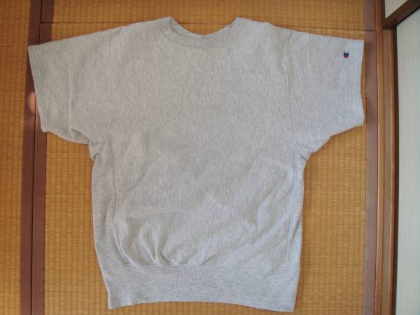 激レア 90s チャンピオン リバースウィーブ 半袖 スウェット USA製 L グレー CHAMPION ビンテージ