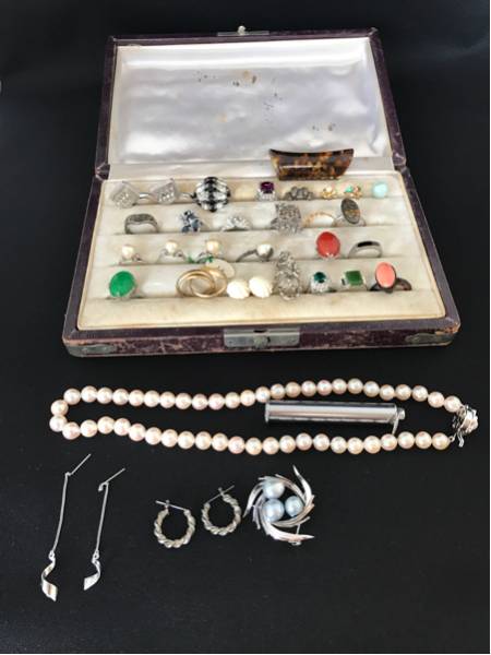 アクセサリー，指輪多い，真珠，象牙，珊瑚，鼈甲、色石，シルバー， アクセサリー 約8.8kg ネックレス ブローチ イヤリング タイピン G232